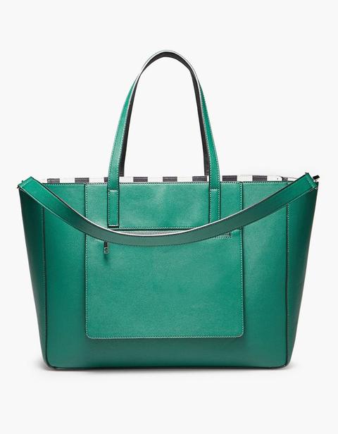 Maxi Shopper Double Face Verde Bottiglia