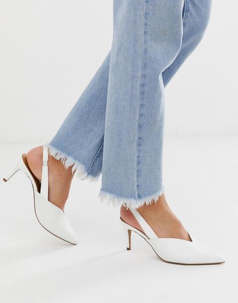 white kitten heel slingbacks