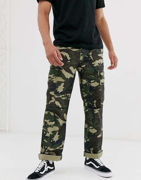 Pantalones Cargo Con Estampado De Camuflaje New York De Dickies-verde
