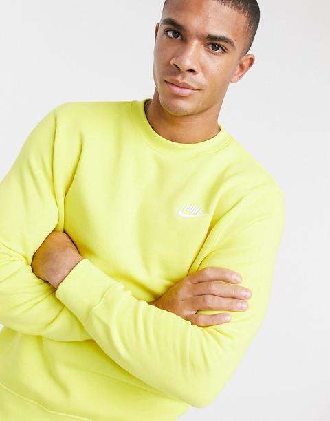 Nike - Club - Sweat-shirt Ras De Cou - Vert Citron