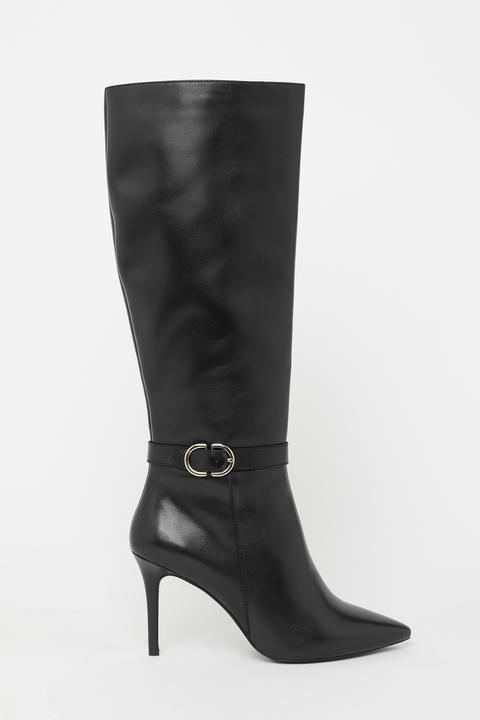 Lipsy Leather Heeled Long Boot