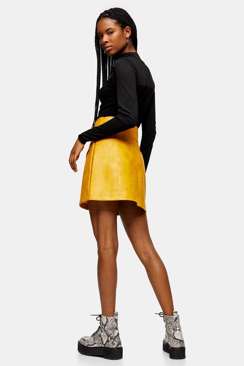 Mustard hotsell zipper skirt