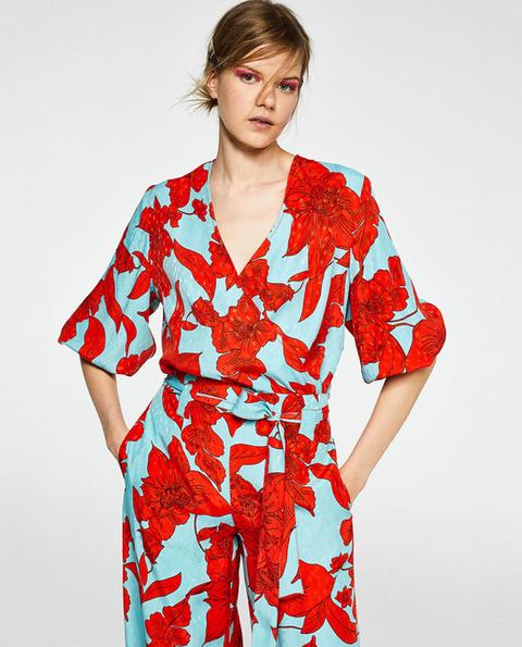 Sfera - Top Cruzado De Mujer De Flores