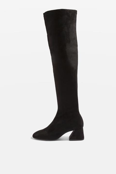 Womens Cappuccino High Leg Boots - Black, Black