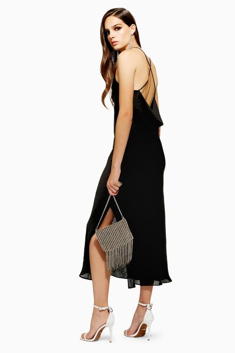 topshop plain satin slip dress