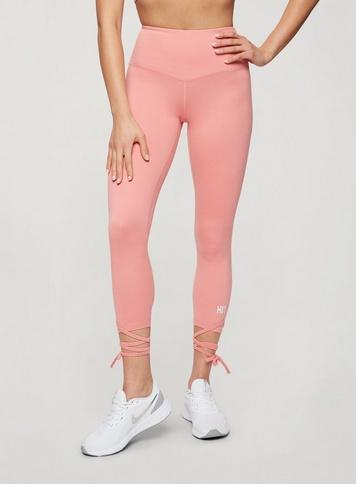 Womens **hiit Lace Back Leggings, Pink