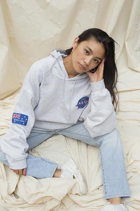 Nasa Grey Hooded Sweatshirt