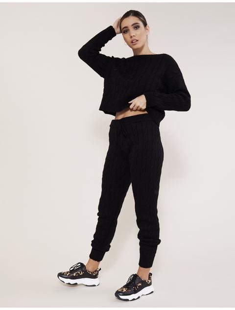 Black Cable Knit Co-ord