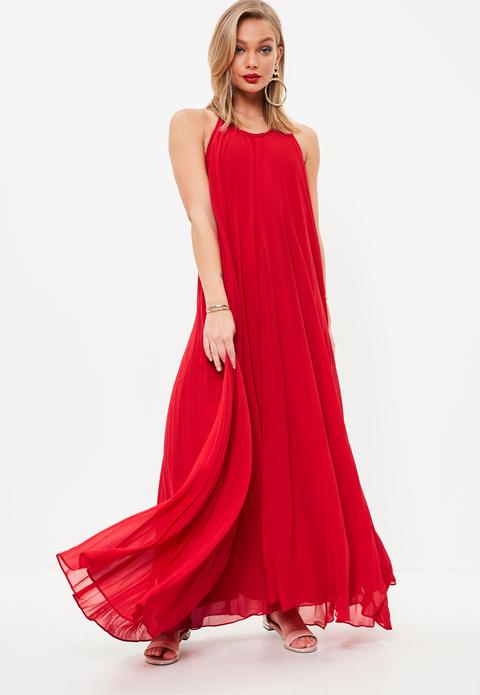 Red Pleated Maxi Dress from Missguided ...