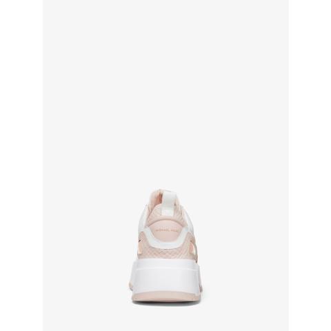 mickey canvas and leather trainer