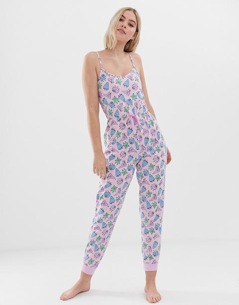 Mono De Pijama Con Monstruo De Loungeable-rosa