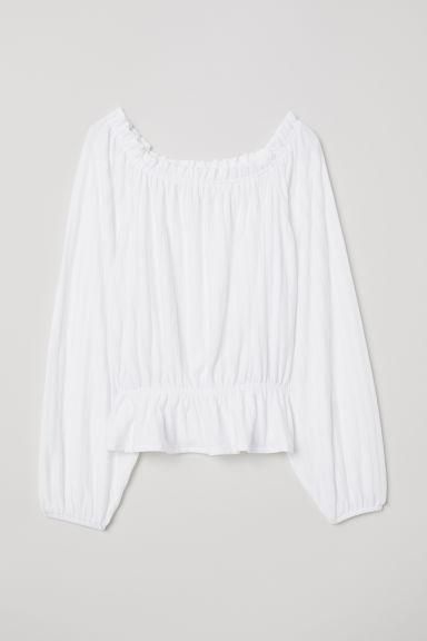 H & M - Top A Spalle Scoperte - Bianco