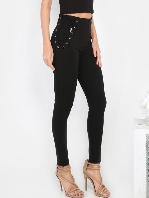 Pantaloni Con Lacci Nero