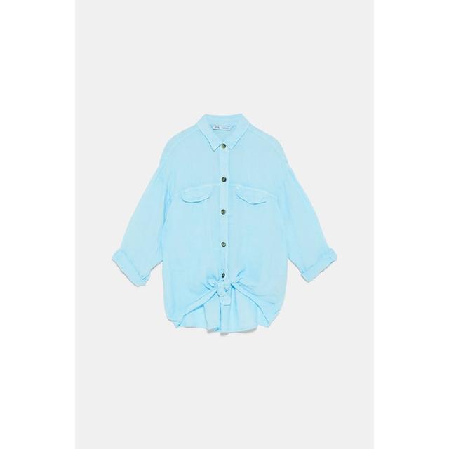 Camisa Lino Nudo de Zara en 21 Buttons Camisa Lino Nudo de Zara en 21 Buttons