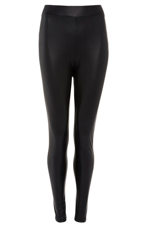 Black Faux Pu Leather Leggings