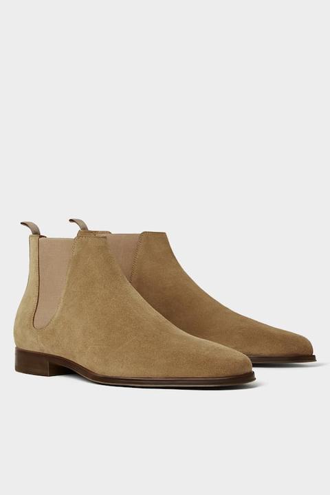 Bottines En Cuir Beige Sport