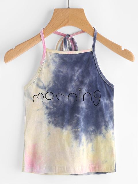 Halter Neck Water Color Top