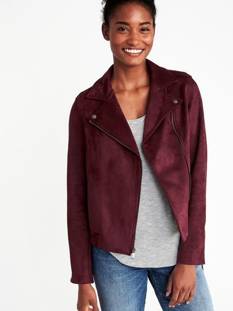 suede knit moto jacket