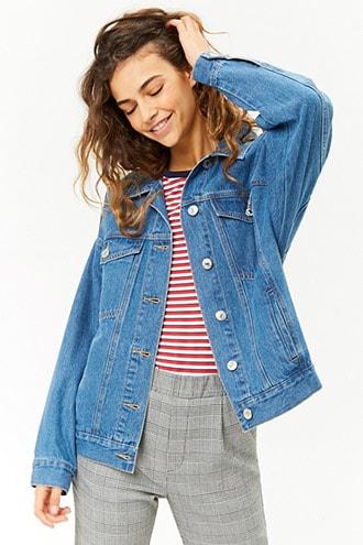 Forever 21 Button-front Denim Jacket Medium Denim