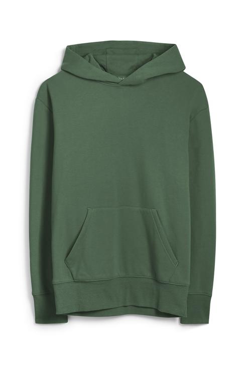 Felpa Verde Con Cappuccio