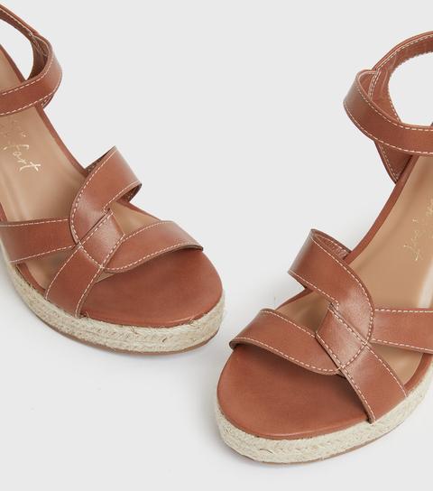 Tan Platform Wedge Sandals New Look Vegan