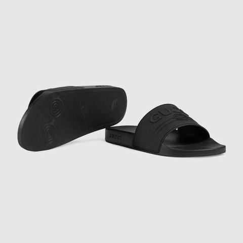 Gucci Logo Rubber Slide Sandal