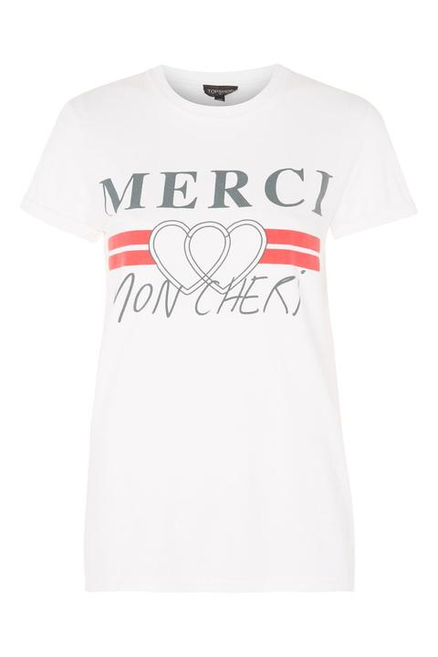 Tall 'merci' Motif T-shirt