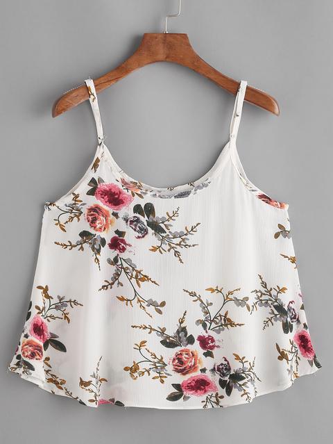 Top De Tirante Con Estampado Floral