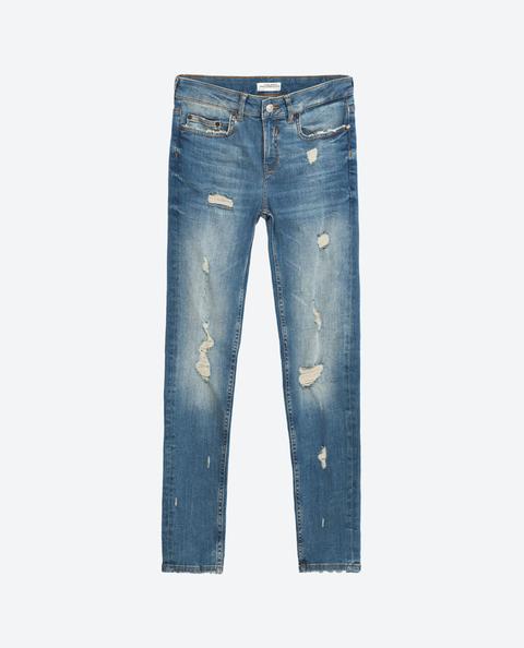 Jeans Tiro Medio Skinny