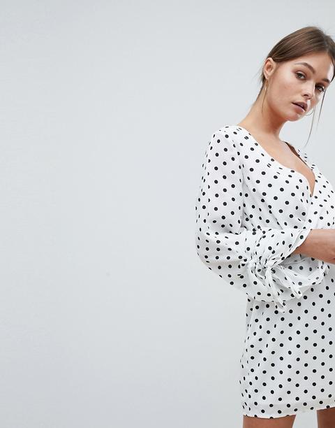 prettylittlething polka dot dress