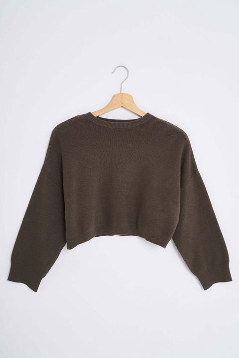 Maglione Crop Costine