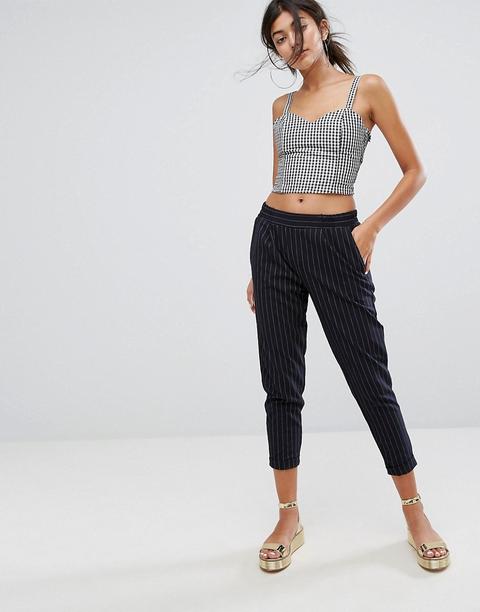 Bershka Stripe Relaxed Peg Trouser