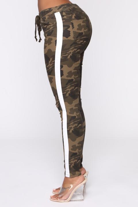 Karina Striped Joggers - Olive/combo