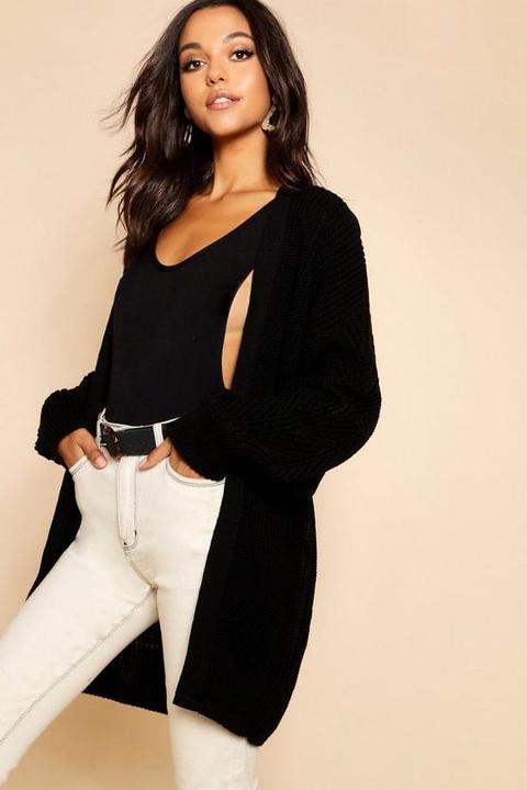 Gilet Oversize Flou À Manches Ballon - Noir - L, Noir