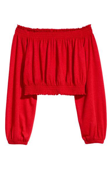 H & M - Top Hombro Descubierto - Rojo