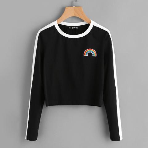 T-shirt Con Toppa Di Arcobaleno