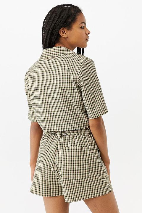 Uo Elle Stripe Paperbag Waist Shorts 