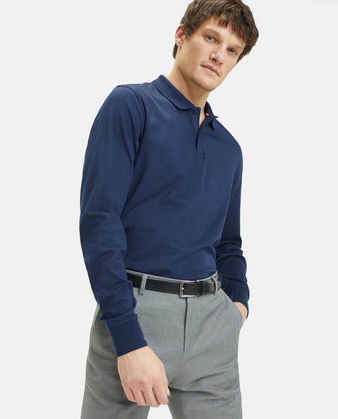 Tommy Hilfiger - Polo De Algodón Mercerizado De Hombre Slim Azul De Manga  Larga from El Corte Ingles on 21 Buttons