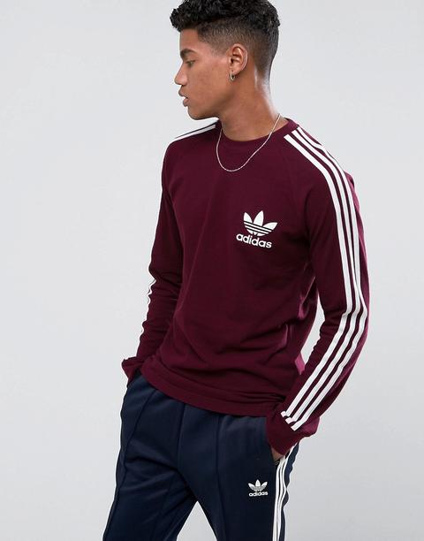 Adidas Originals - Br4177 - Maglia A Maniche Lunghe In Piqué Rossa - Rosso