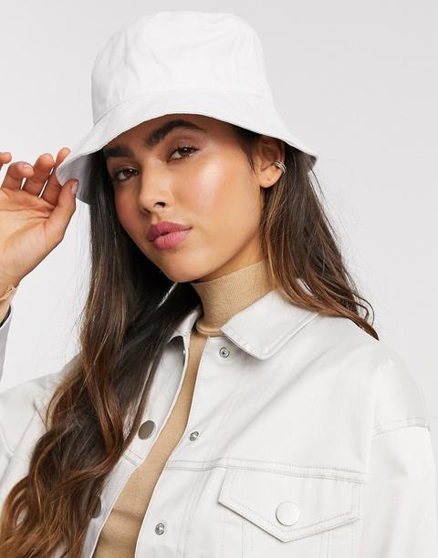 Asos Design Cotton Bucket Hat With Improved Fit In White