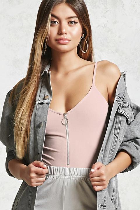 Pull-ring Zip Bodysuit