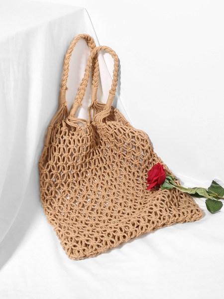 Borsa Di Paglia Con Doppio Manico