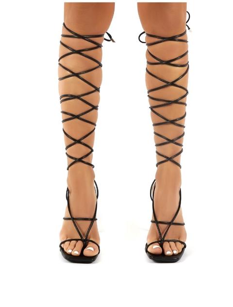 Antics Black Extreme Lace Up Strappy 