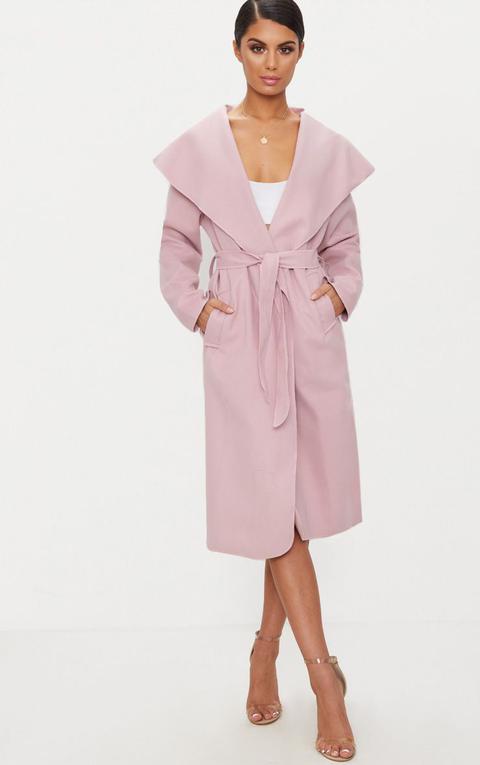 Veronica Dusty Pink Oversized Waterfall Belt Coat from PrettyLittleThing on 21 Buttons Veronica Dusty Pink Oversized Waterfall Belt Coat from PrettyLittleThing on 21 Buttons