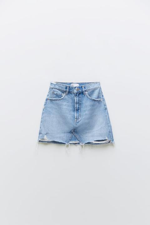 Falda Mini Denim Rotos