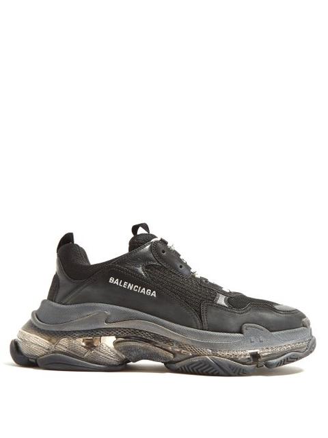 Balenciaga - Triple S Leather And Mesh Trainers