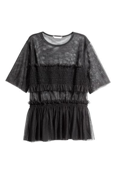 H & M - Top In Tulle - Nero