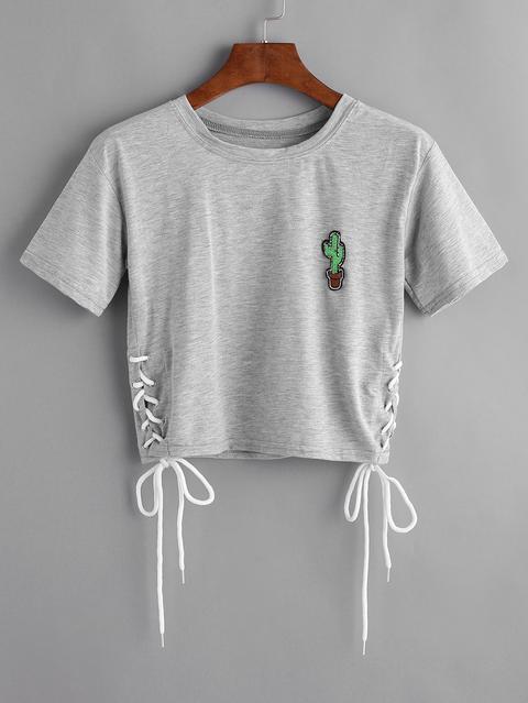 Lace Up Sides Cactus Patch Tee