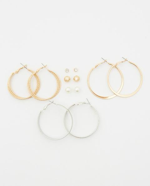 Sfera - Set De Pendientes Aros Y Perlas