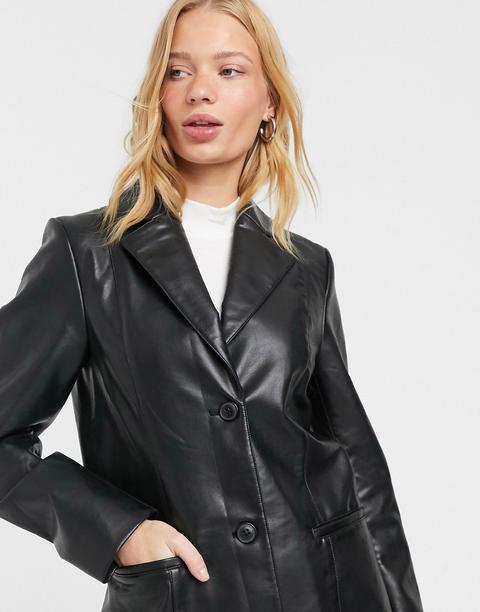 faux leather blazer